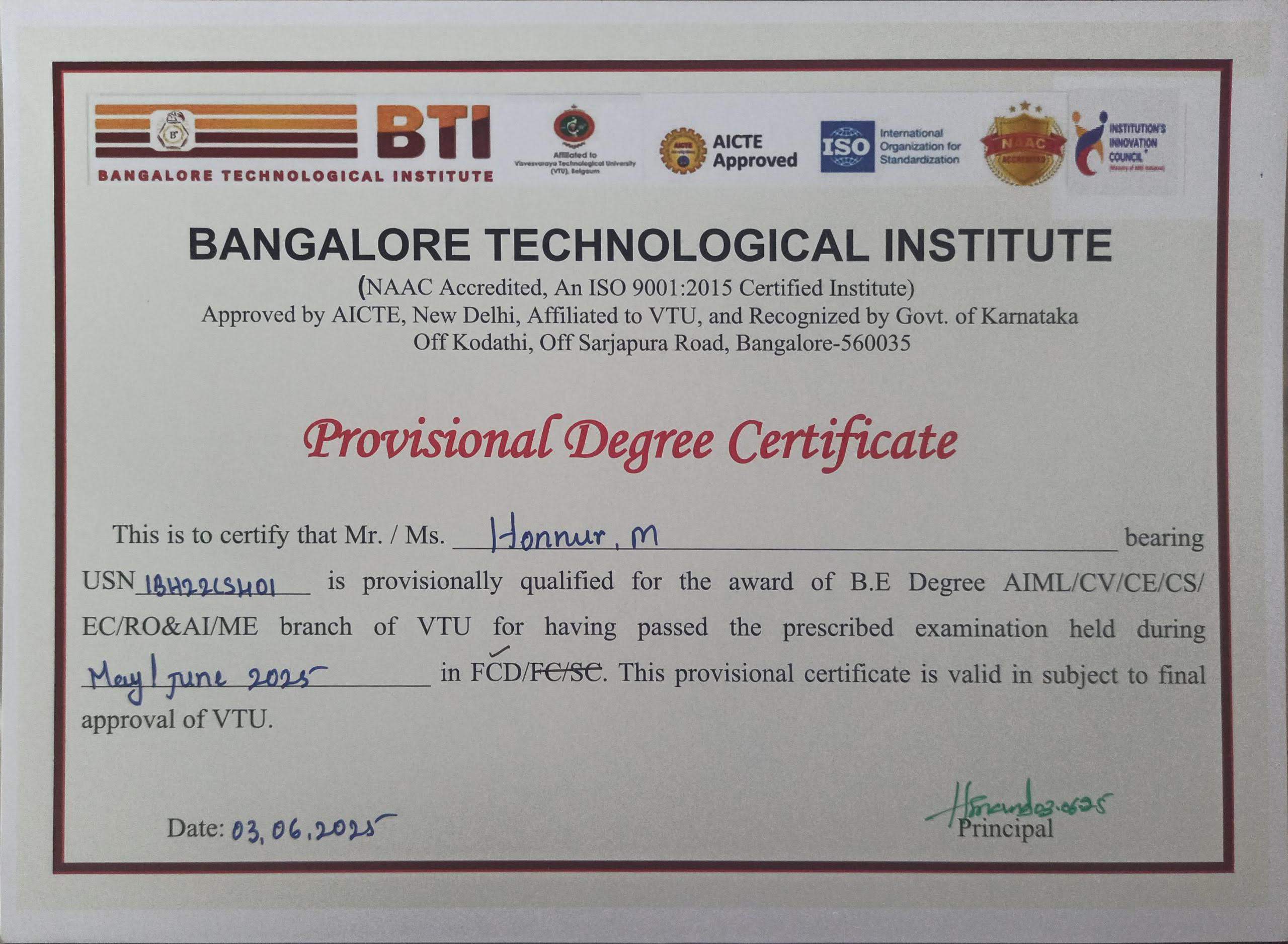 Graduation Certificate